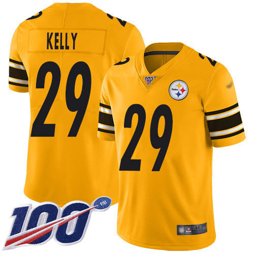 Men Pittsburgh Steelers Football #29 Limited Gold Kam Kelly 100th Season Inverted Legend Nike NFL Jersey->women nfl jersey->Women Jersey